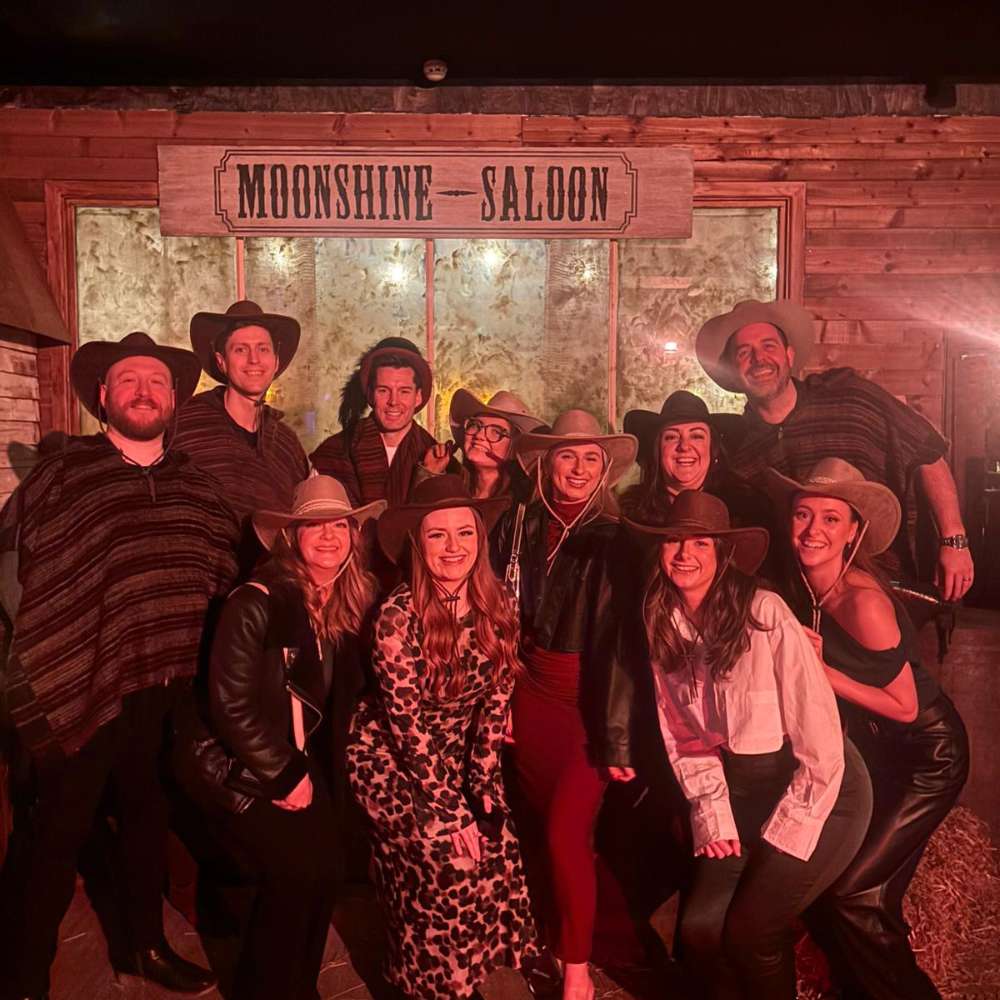 A recent night out saw us enter the wild west - team in cowboy hats.